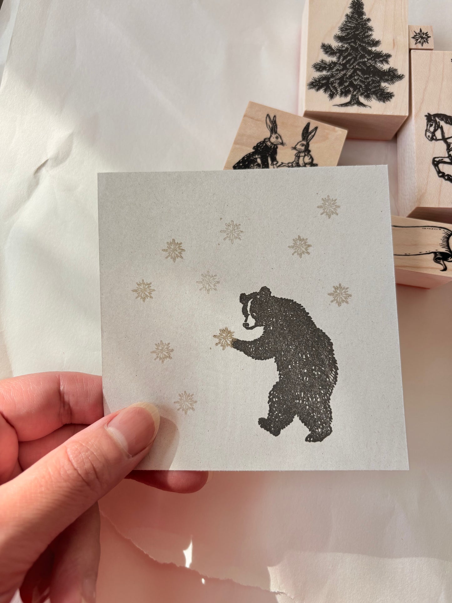 ダンスする大きなクマスタンプ KS27